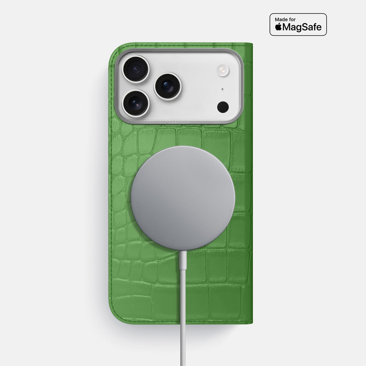 Folio Case For iPhone 17 Pro Max In Alligator -3 | Apple-Green-Steel