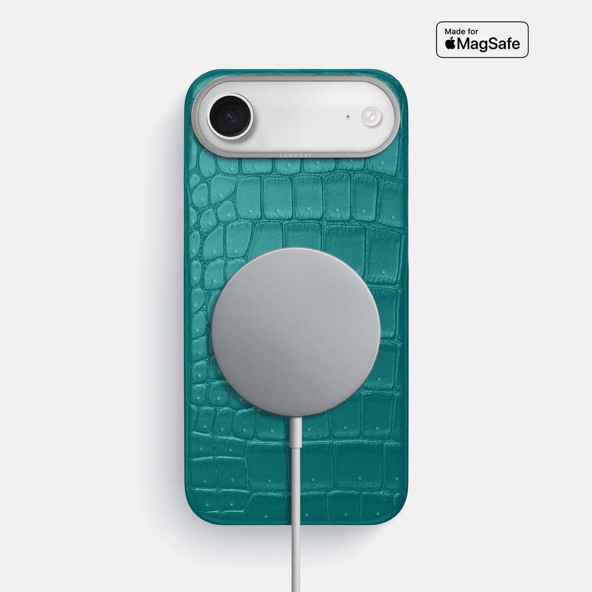 Classic Case For iPhone 17 Air In Porosus Crocodile -5 | Celadon-Steel