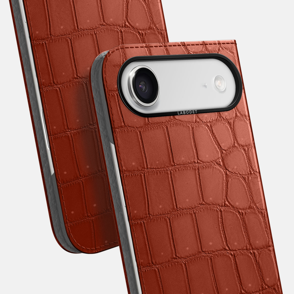 Folio Case For iPhone 17 Air In Porosus Crocodile -5 | Nuts-Black