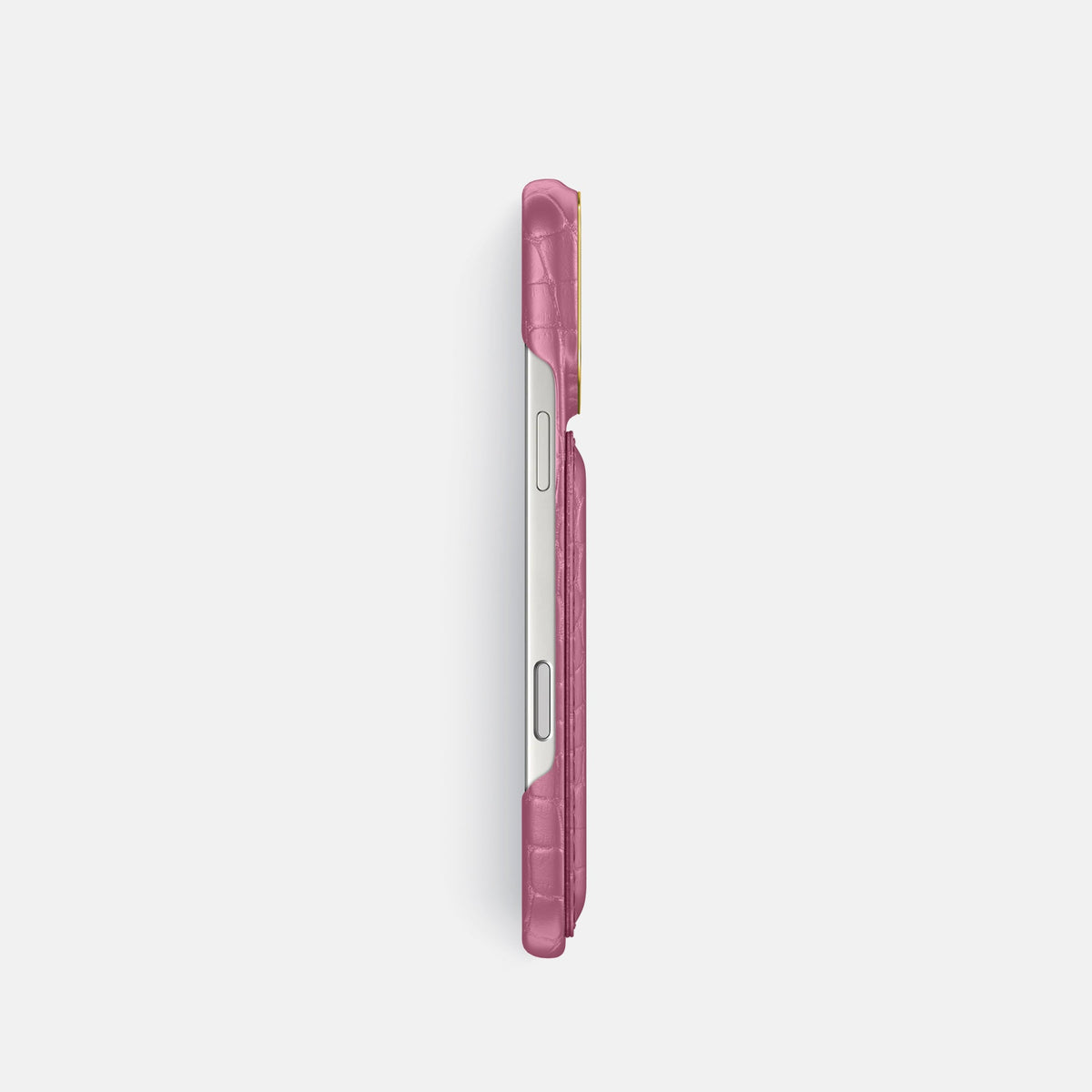 Double Card Case For iPhone 18 Pro In Alligator -3 | Pink-Lagoon-Gold