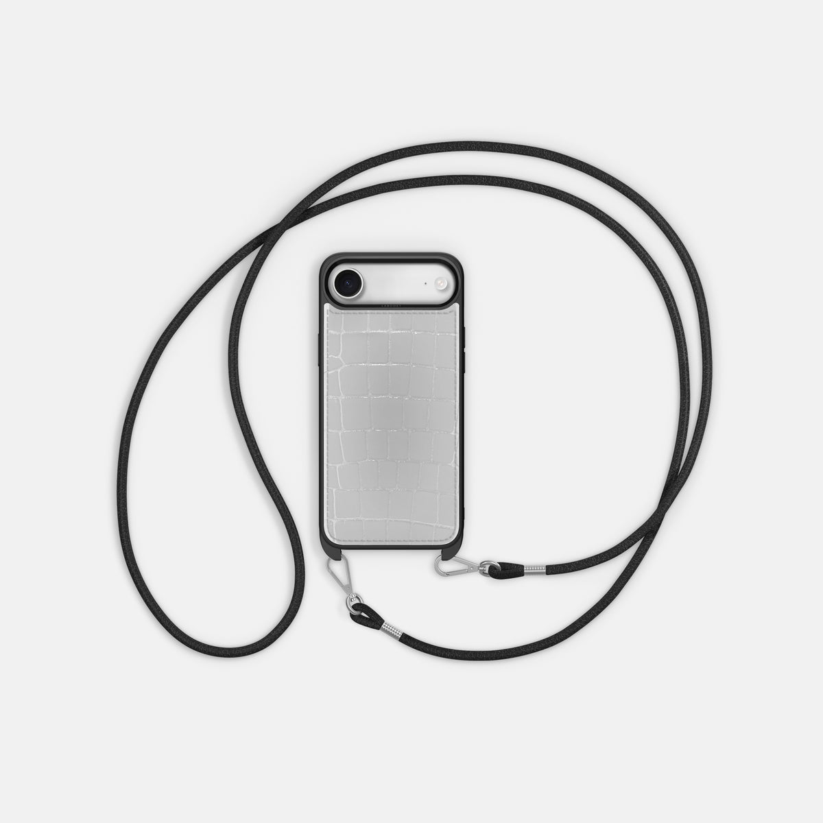 Crossbody Sport Case For iPhone 17 Air In Shiny Alligator -5 | White