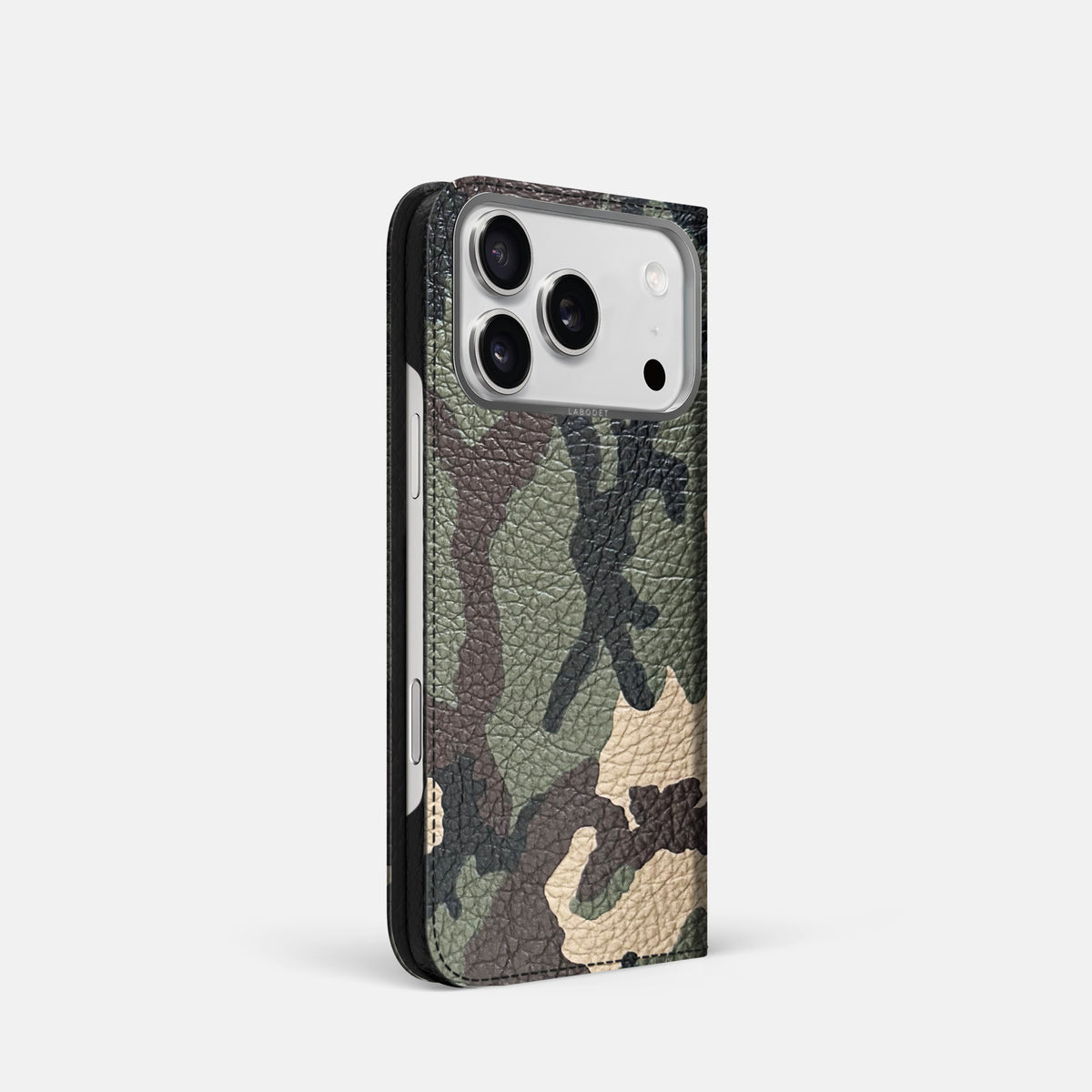 Folio Case For iPhone 17 Pro In Calf -1 | Camouflage-Steel