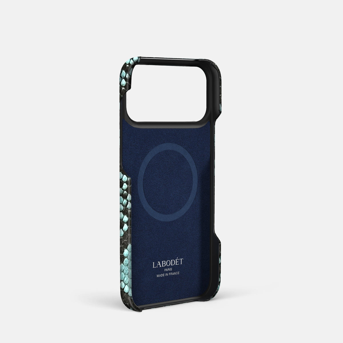 Slim Case For iPhone 18 Pro In Deluxe Python -4 | Blue-Lagoon