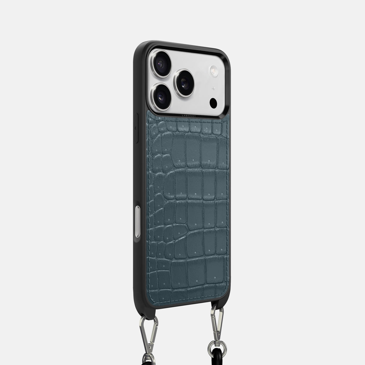 Crossbody Sport Case For iPhone 18 Pro In Porosus Crocodile -2 | Denim