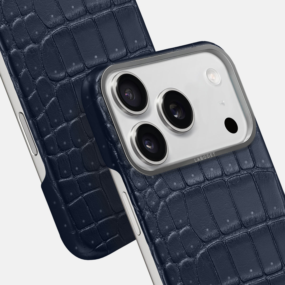 Classic Case For iPhone 18 Pro Max In Porosus Crocodile -6 | Deep-Blue-Sea-Steel
