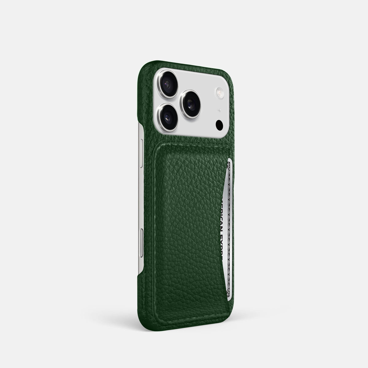 Slim Card Case For iPhone 18 Pro In Calf -2 | Dark-Green