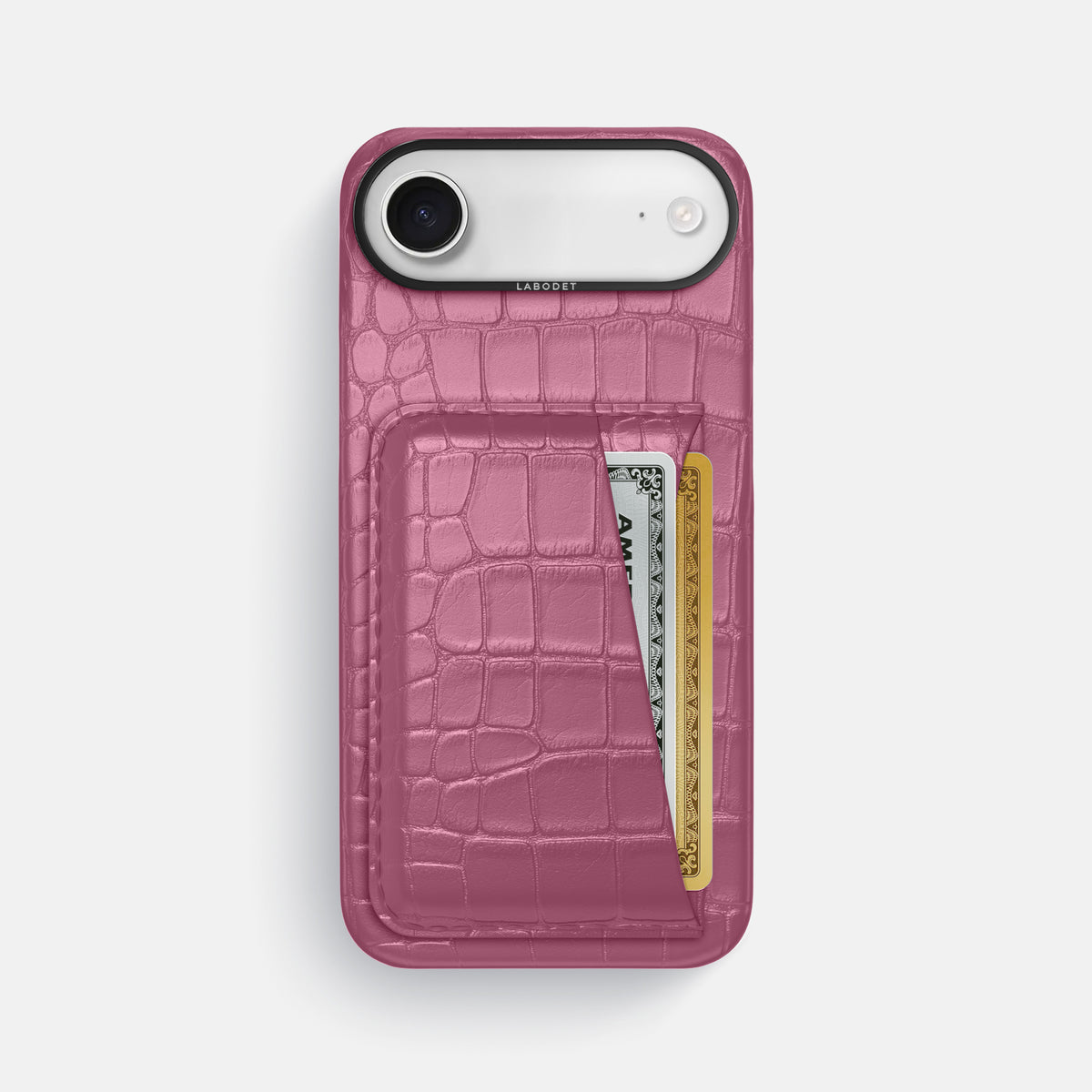 Double Card Case For iPhone 17 Air In Alligator -1 | Pink-Lagoon-Black
