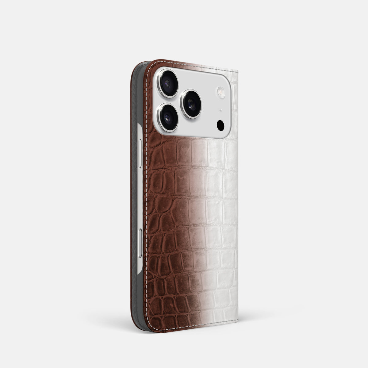 Folio Slim Case For iPhone 17 Pro In Himalayan Crocodile -1 | Dark-Brown