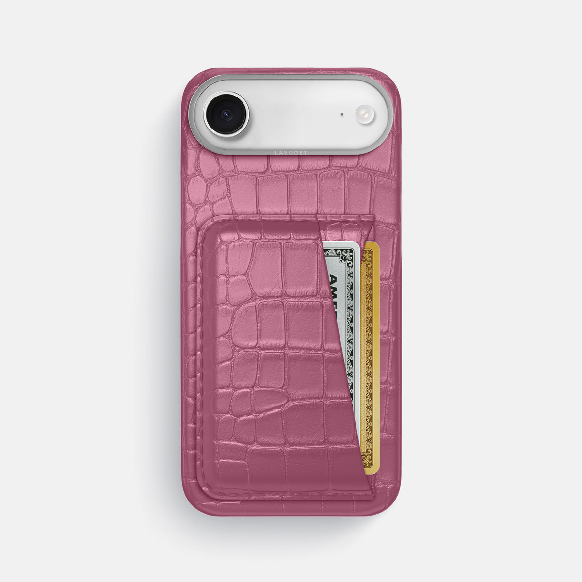 Double Card Case For iPhone 17 Air In Alligator -1 | Pink-Lagoon-Steel