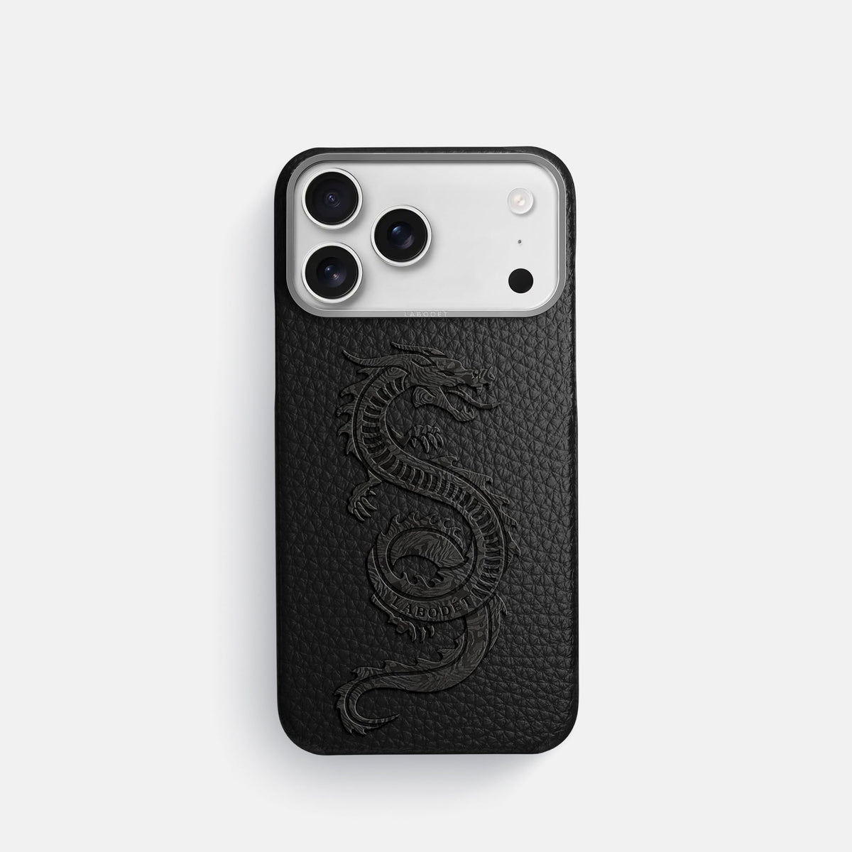 Classic Case With Carbon Dragon For iPhone 18 Pro In Calf -1 | Black-Steel