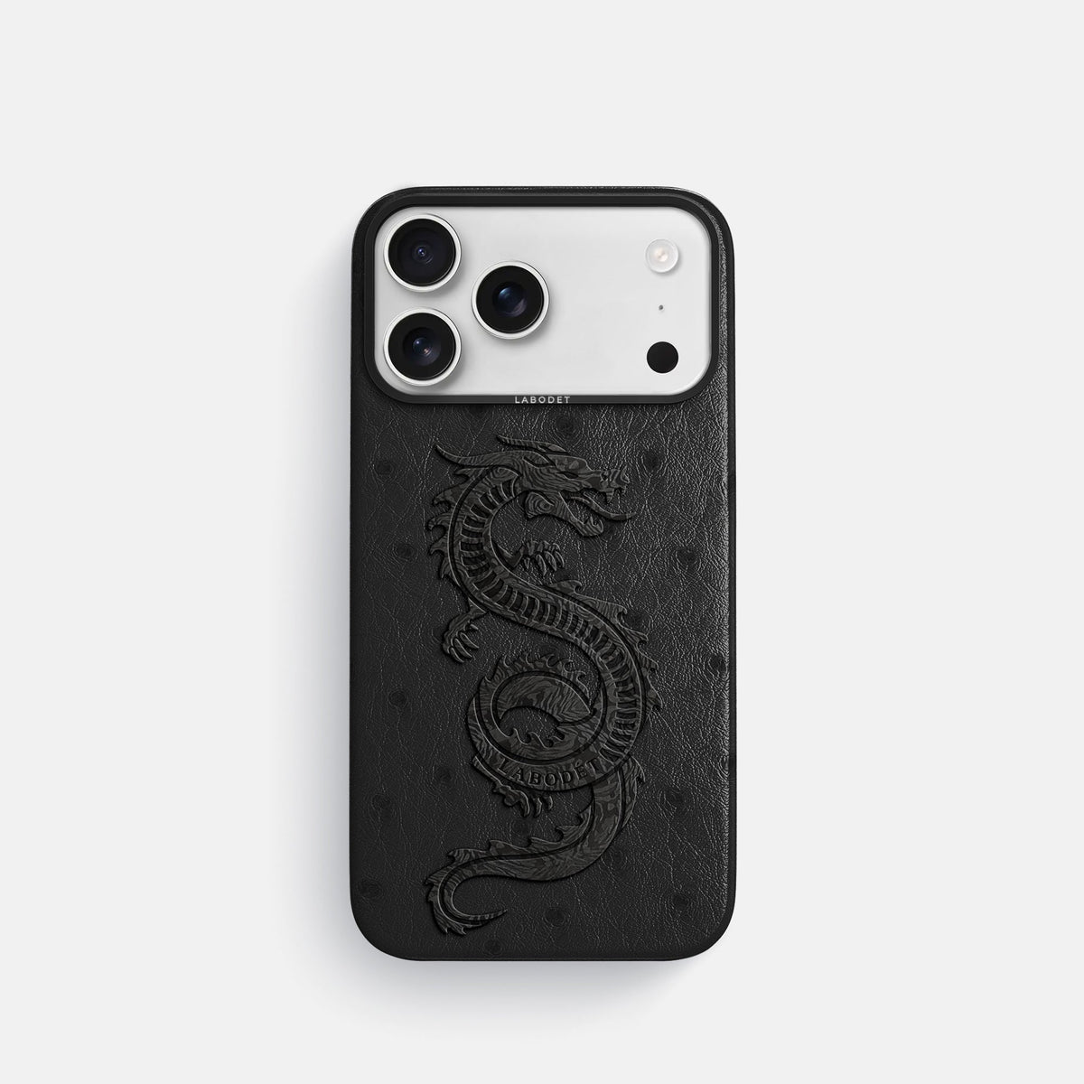 Classic Case With Carbon Dragon For iPhone 18 Pro In Ostrich -1 | Black-Black