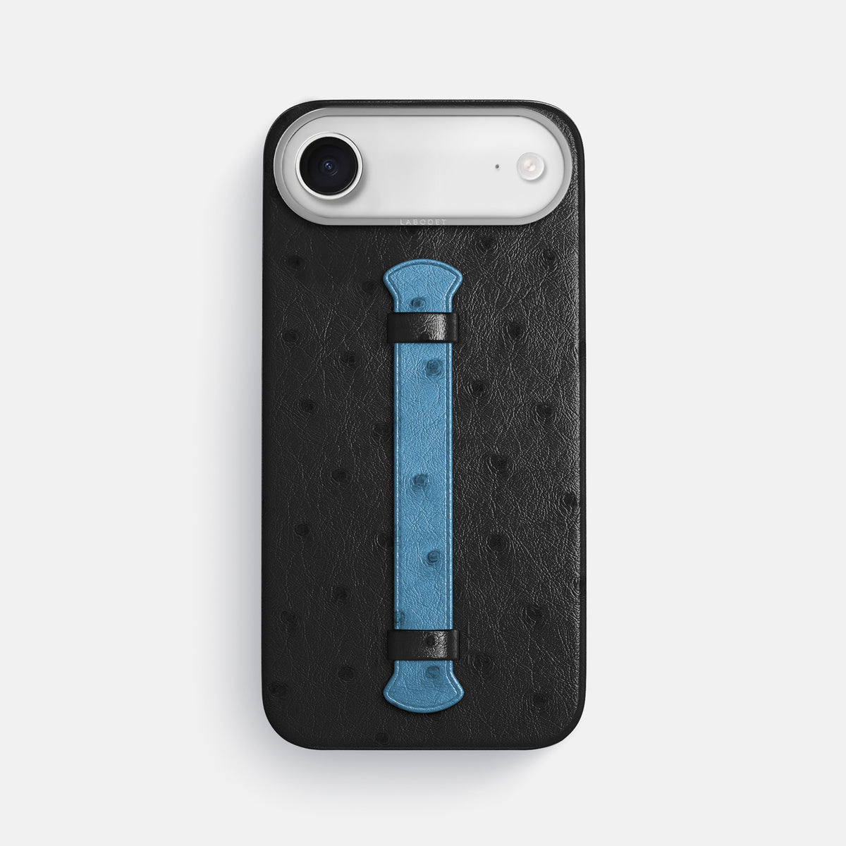 Center Handle Coloré For iPhone 17 Air In Ostrich -1 | Black-Steel