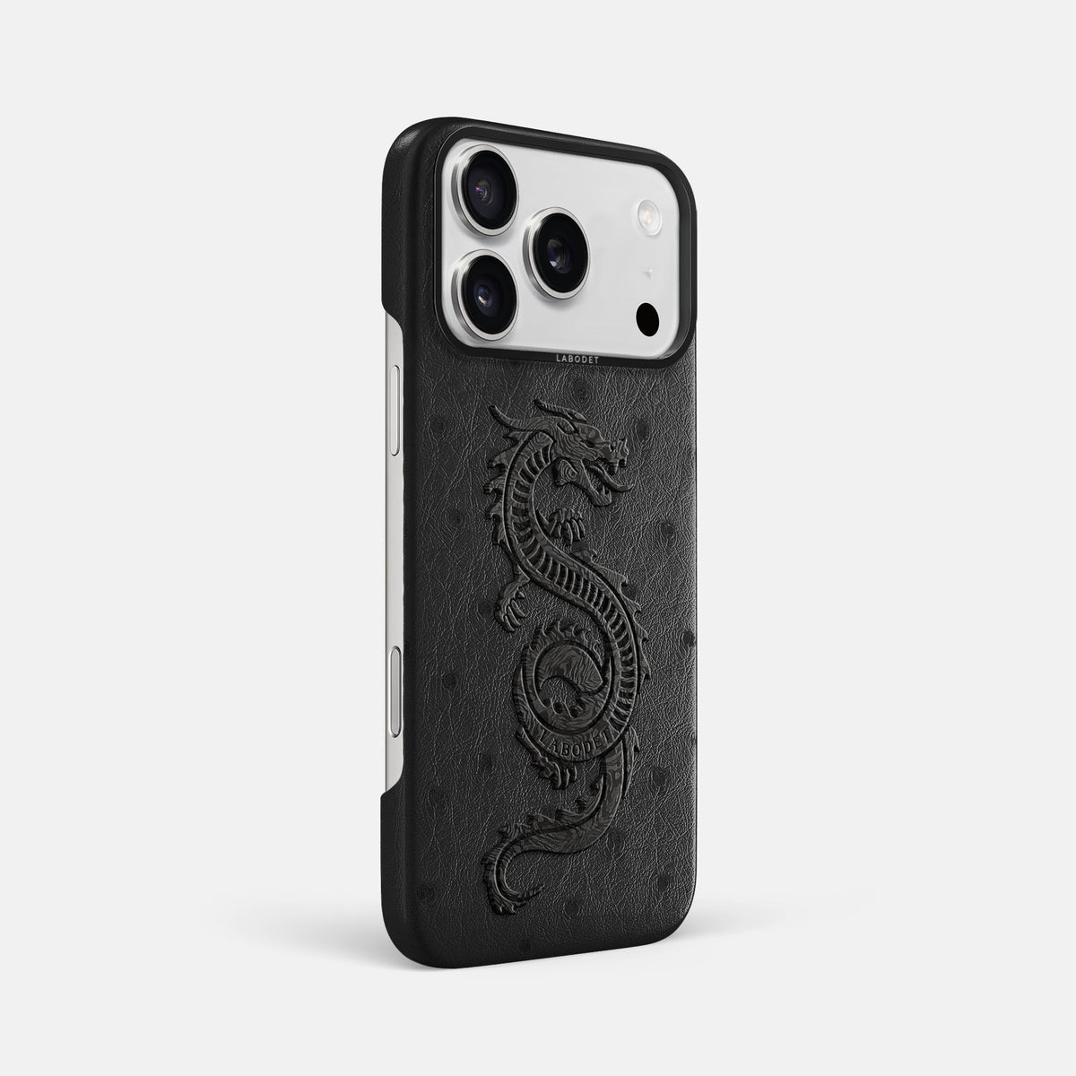 Classic Case With Carbon Dragon For iPhone 18 Pro Max In Ostrich -2 | Black-Black