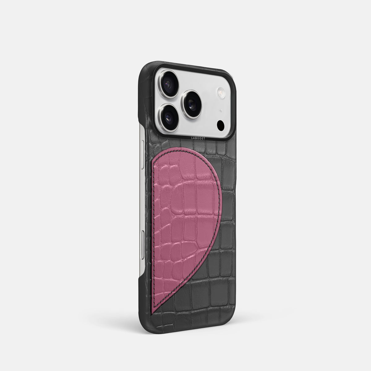 Classic Case With Half Heart - Right For iPhone 17 Pro In Alligator -2 | Grey-Black