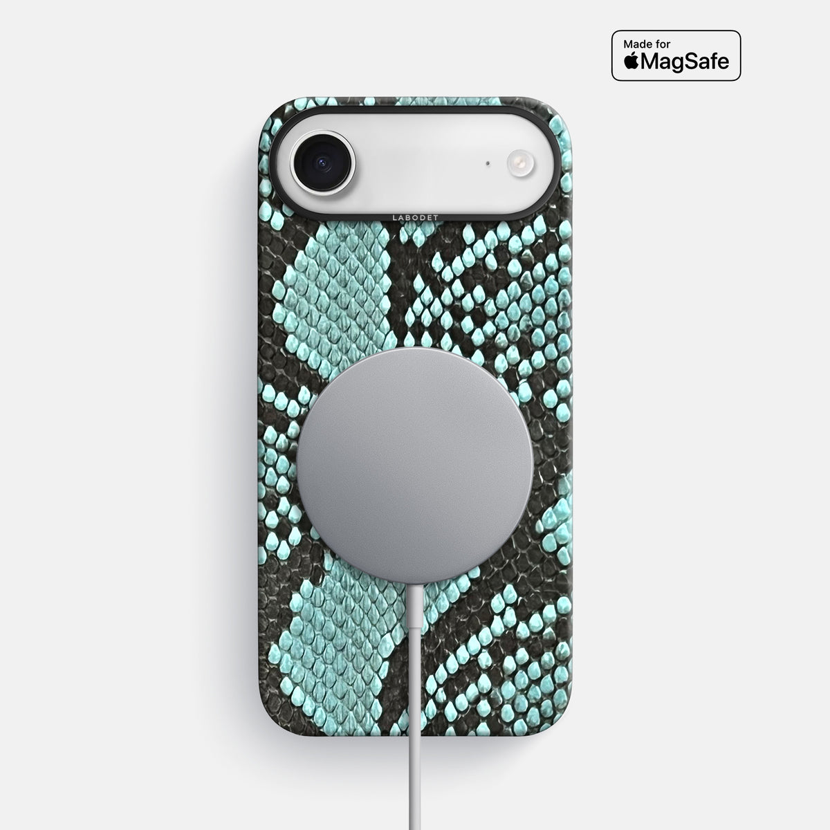Classic Case For iPhone 17 Air In Deluxe Python -5 | Blue-Lagoon-Black