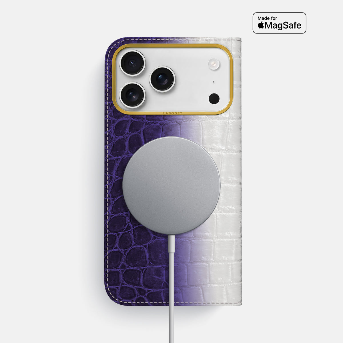 Folio Case For iPhone 17 Pro Max In Himalayan Crocodile -3 | Purple-Gold