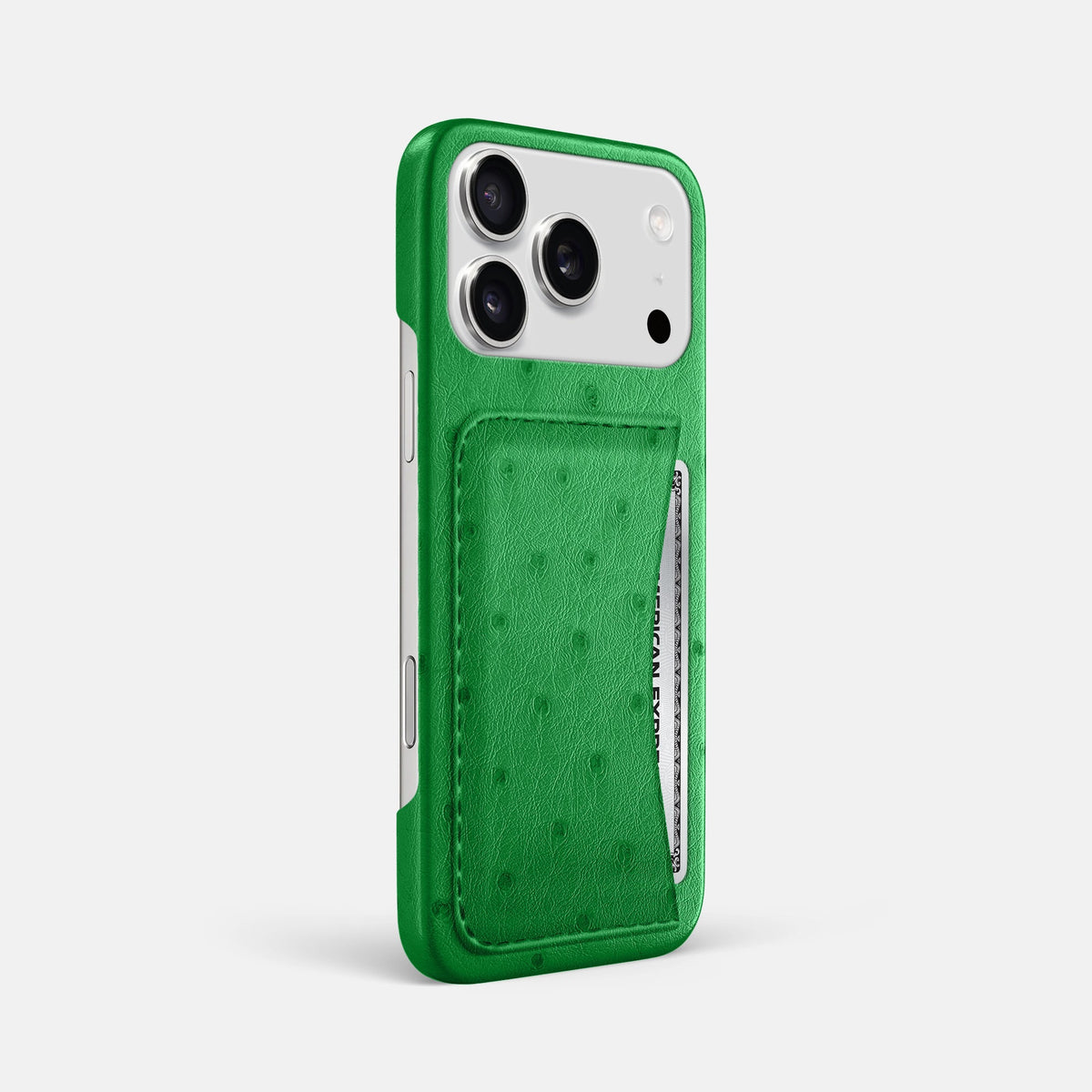 Slim Card Case For iPhone 18 Pro Max In Ostrich -2 | Kentucky-Green