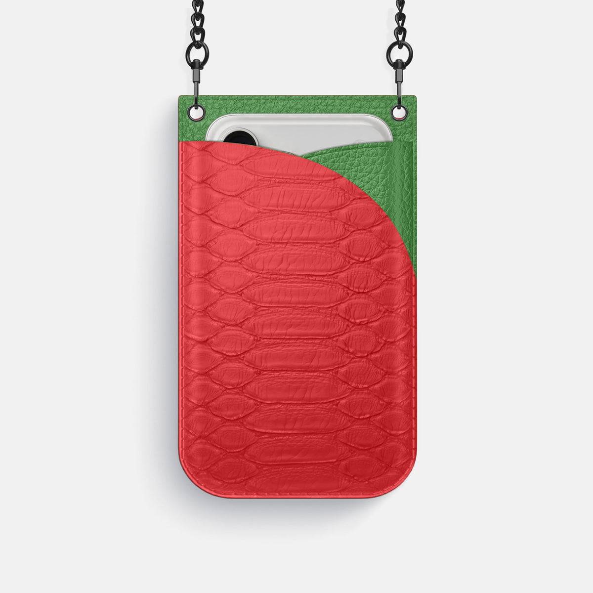 Crossbody Bag For iPhone 18 Pro In Python -1 | Red-Black
