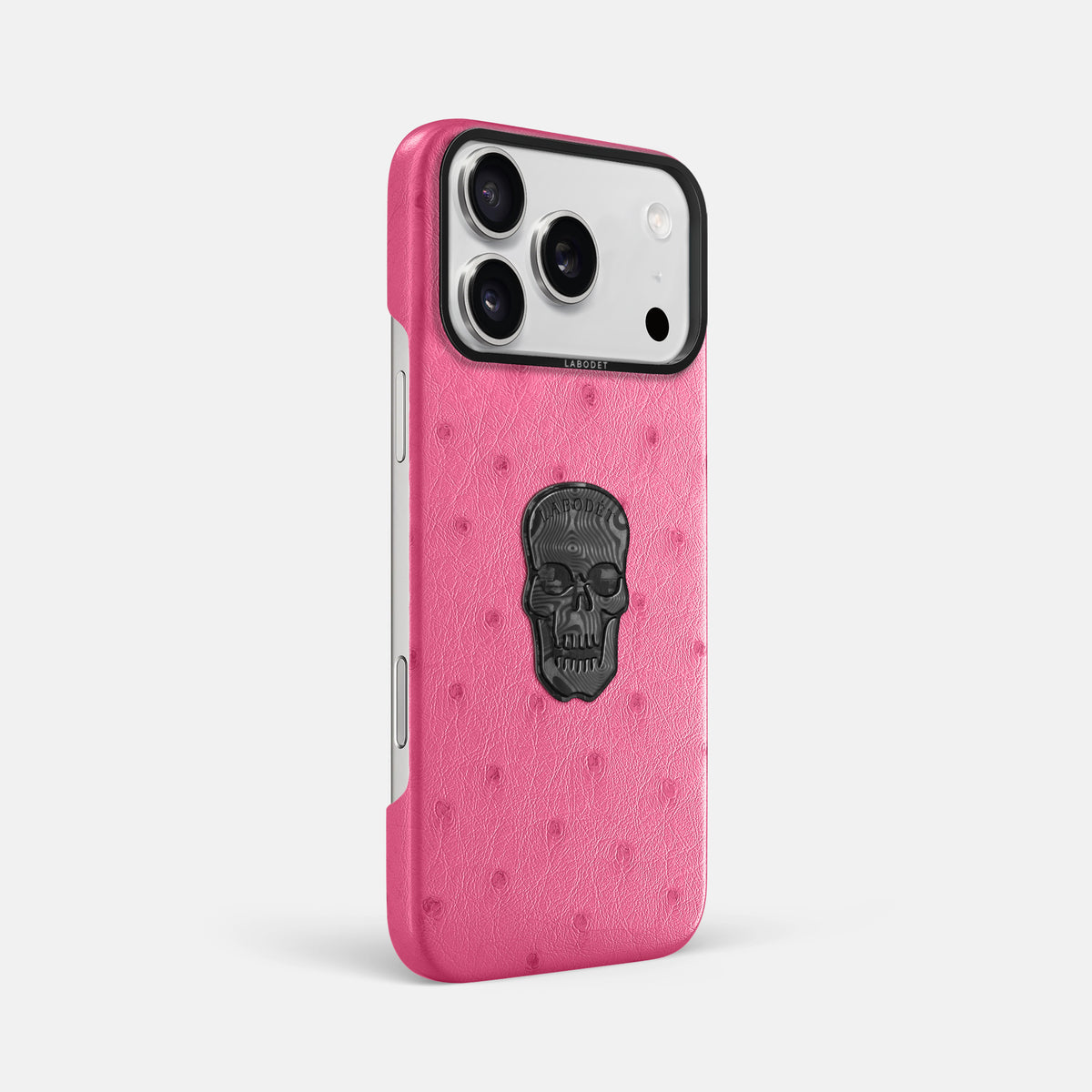 Classic Case With Carbon Skull For iPhone 17 Pro Max In Ostrich -2 | Pink-Black