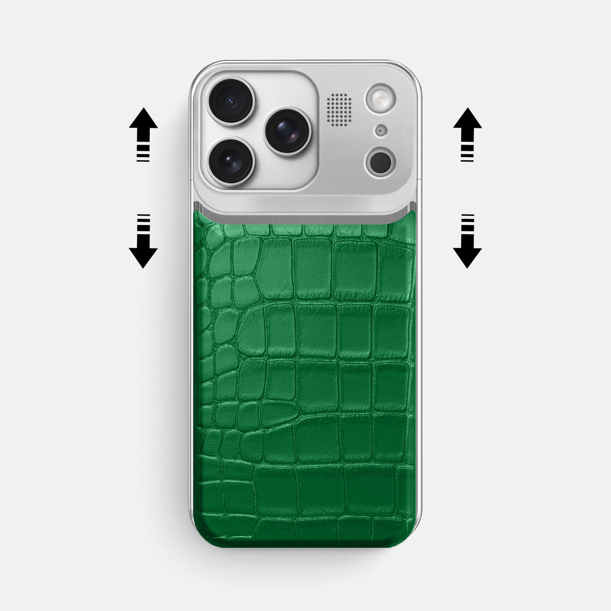 Metal Case For iPhone 17 Pro Max In Alligator -2 | Forest-Green-Steel