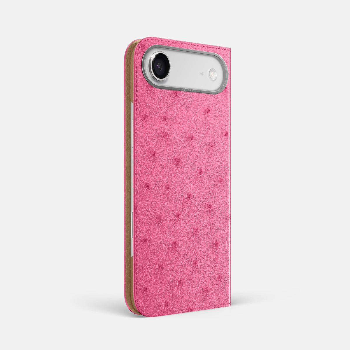 Folio Case For iPhone 17 Air In Ostrich -1 | Pink-Steel