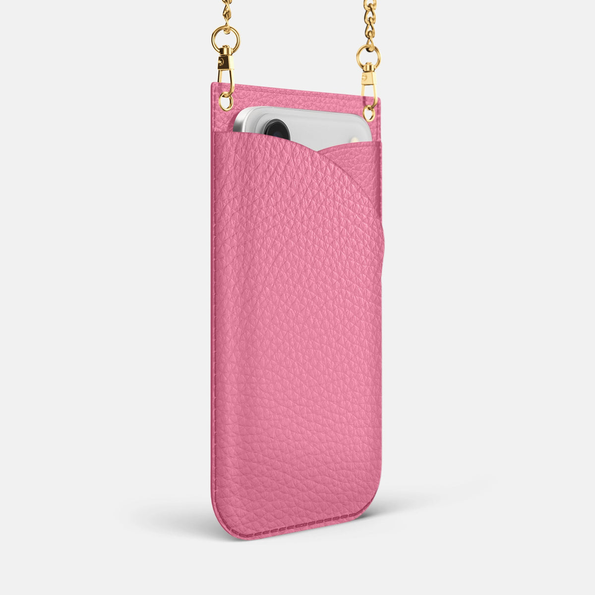 Crossbody Bag For iPhone 18 Pro Max In Calf -2 | Pink-Gold