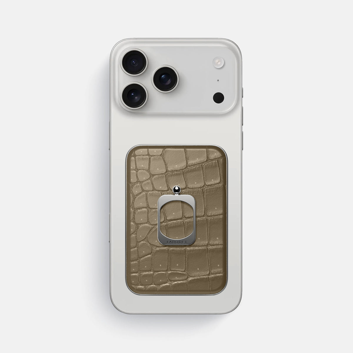 MagSafe Ring For iPhone 18 Pro Max In Porosus Crocodile -2 | Kaki-Green-Steel