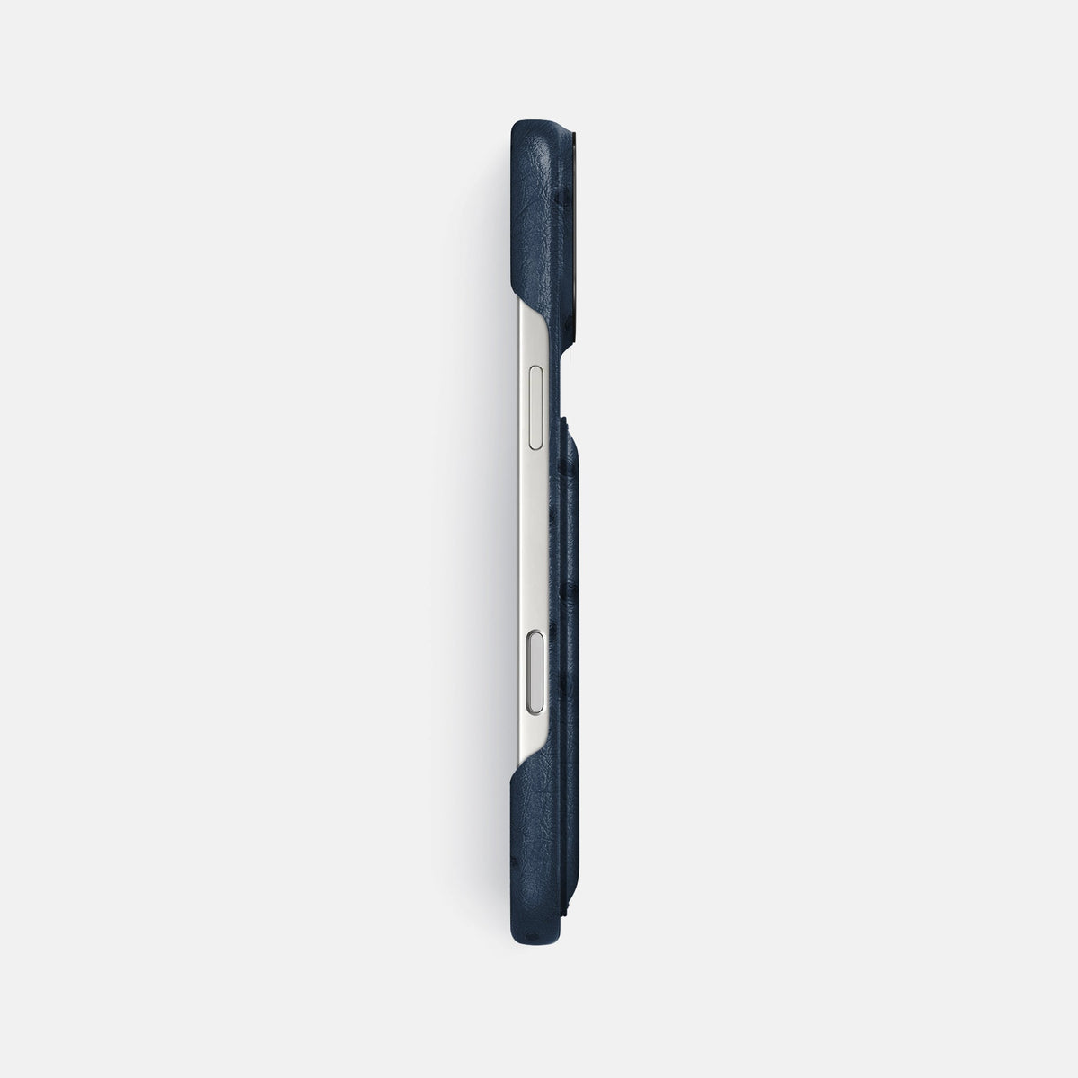 Double Card Case For iPhone 18 Pro Max In Ostrich -3 | Navy-Blue-Black