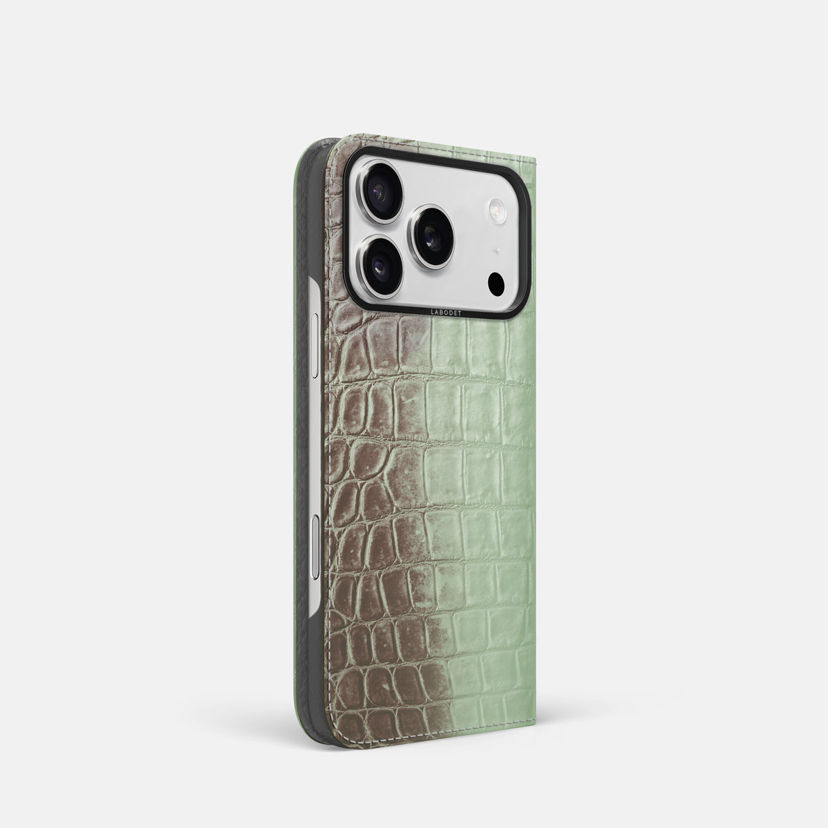 Folio Case For iPhone 17 Pro In Himalayan Crocodile -1 | Pistachio-Black