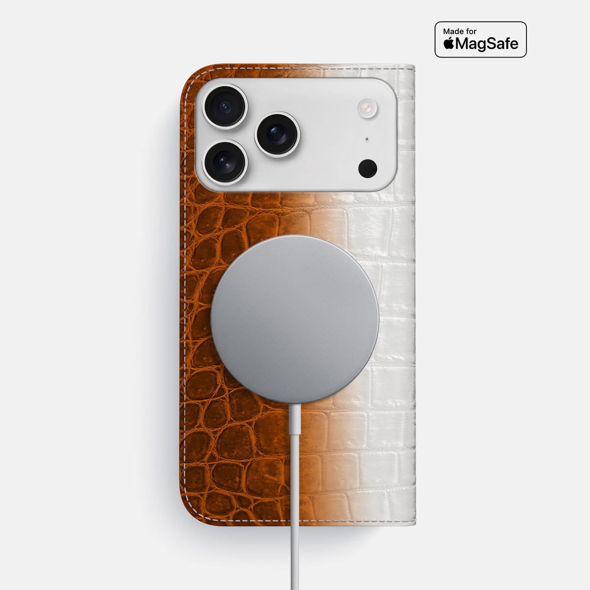 Folio Slim Case For iPhone 18 Pro Max In Himalayan Crocodile -3 | Orange