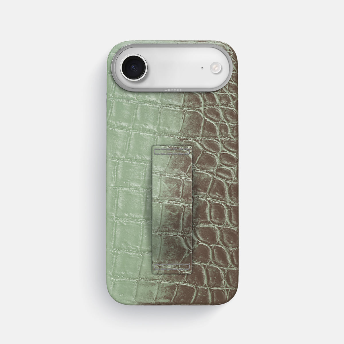 Finger Case For iPhone 17 Air In Himalayan Crocodile -1 | Pistachio-Steel