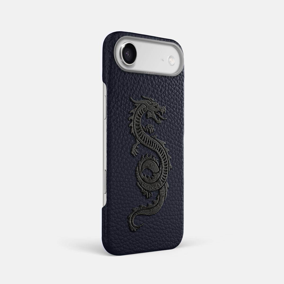 Classic Case With Carbon Dragon For iPhone 17 Air In Calf -2 | Marine-Steel