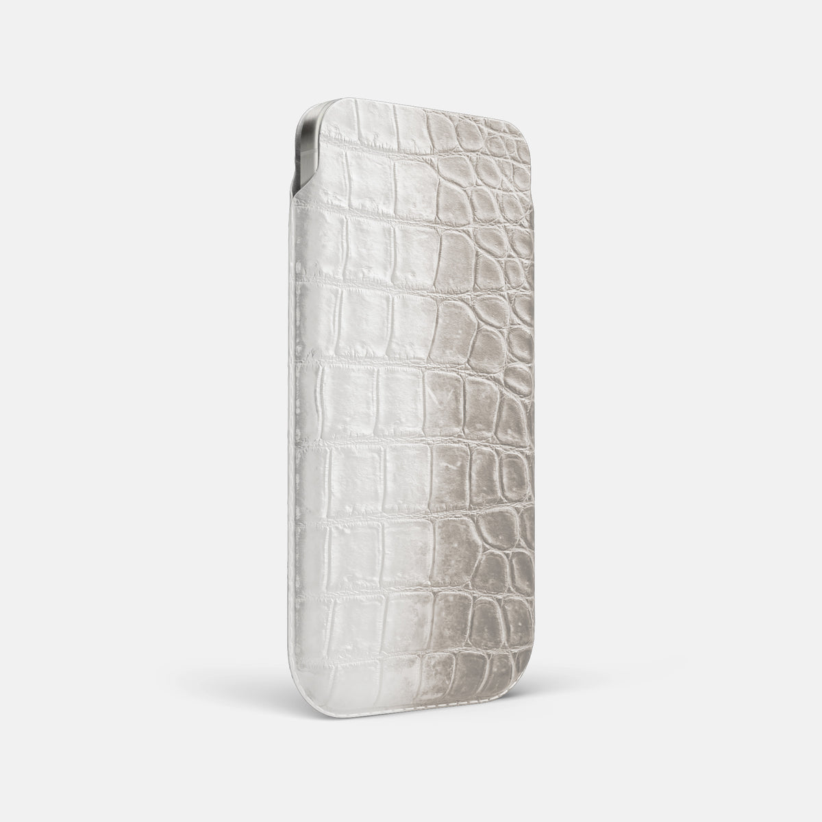 Pouch Case For iPhone 17 Pro Max In Himalayan Crocodile -2 | Grey