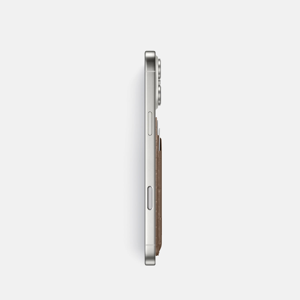 MagSafe Wallet For iPhone 17 Pro In Porosus Crocodile -3 | Fur-Brown