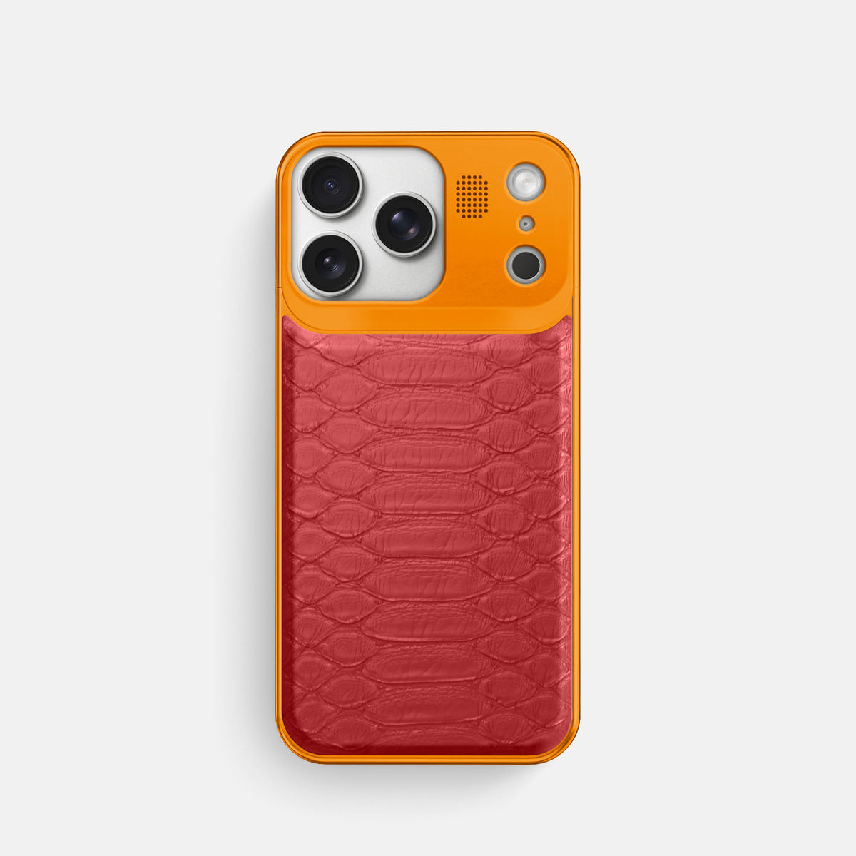Metal Case For iPhone 17 Pro In Python -1 | Red-Orange