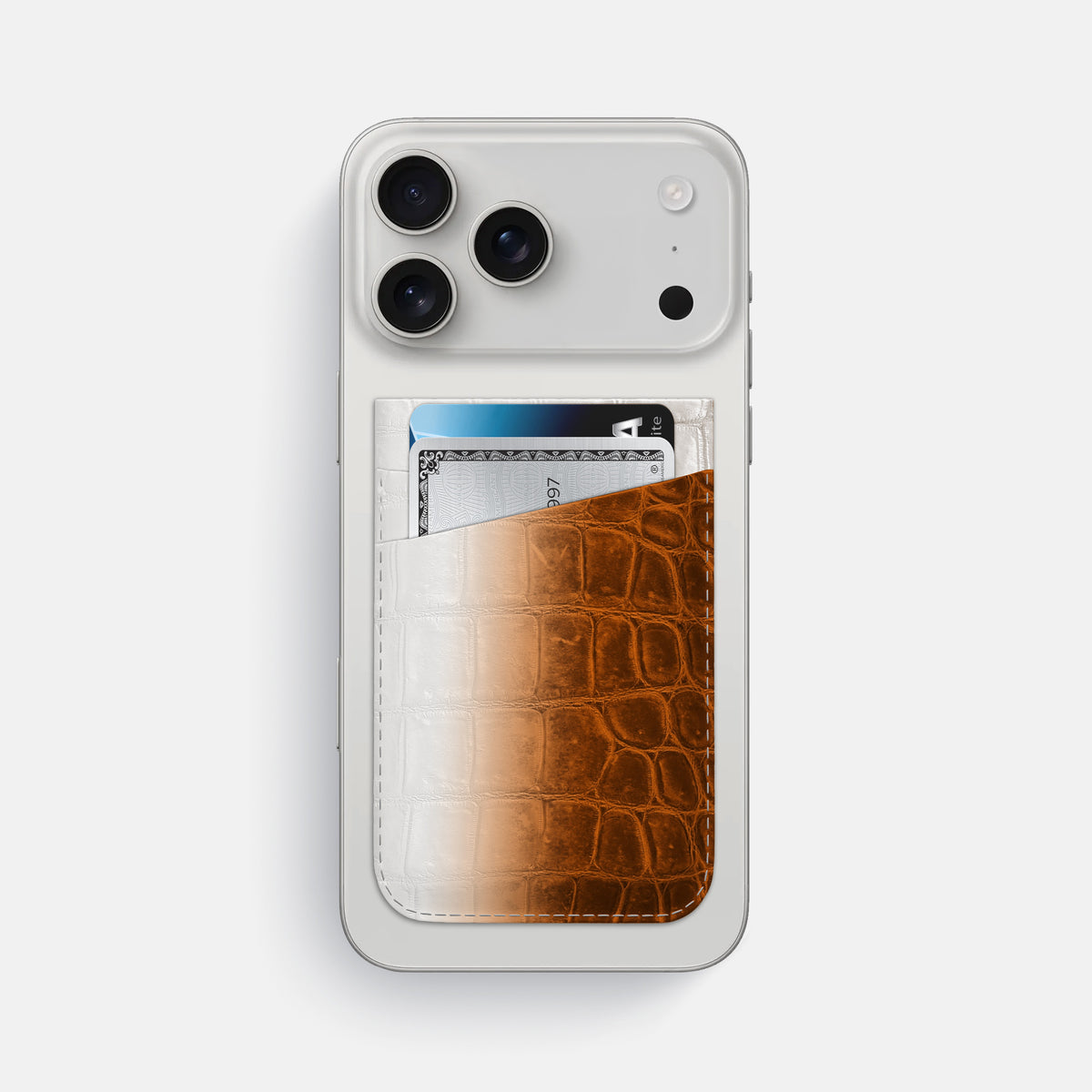 MagSafe Wallet For iPhone 17 Pro Max In Himalayan Crocodile -1 | Orange
