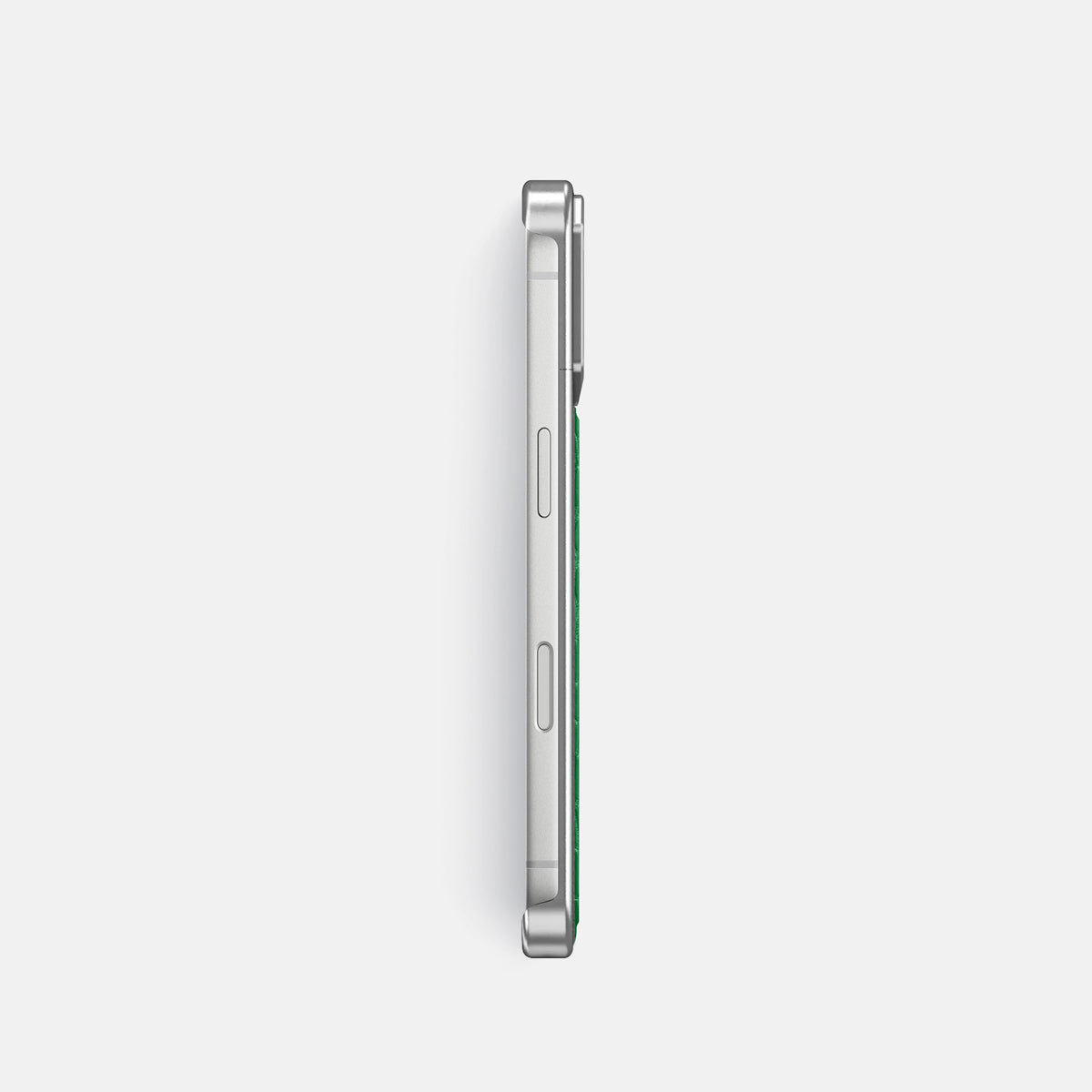 Metal Case For iPhone 18 Pro In Alligator -3 | Forest-Green-Steel