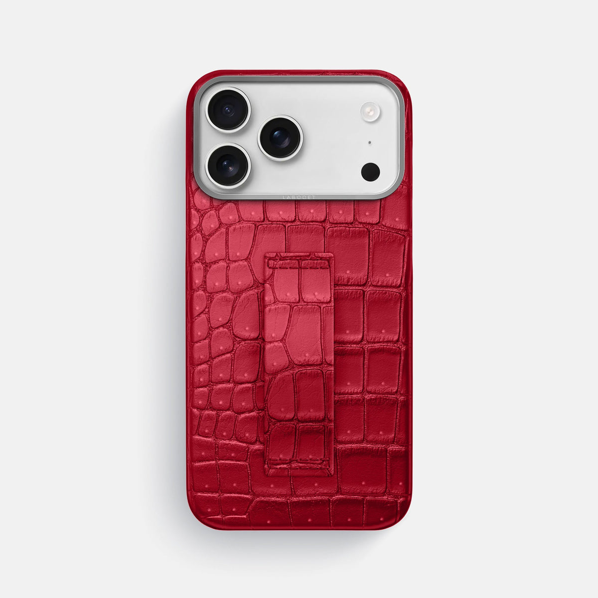 Finger Case For iPhone 18 Pro Max In Porosus Crocodile -1 | Burgundy-Steel