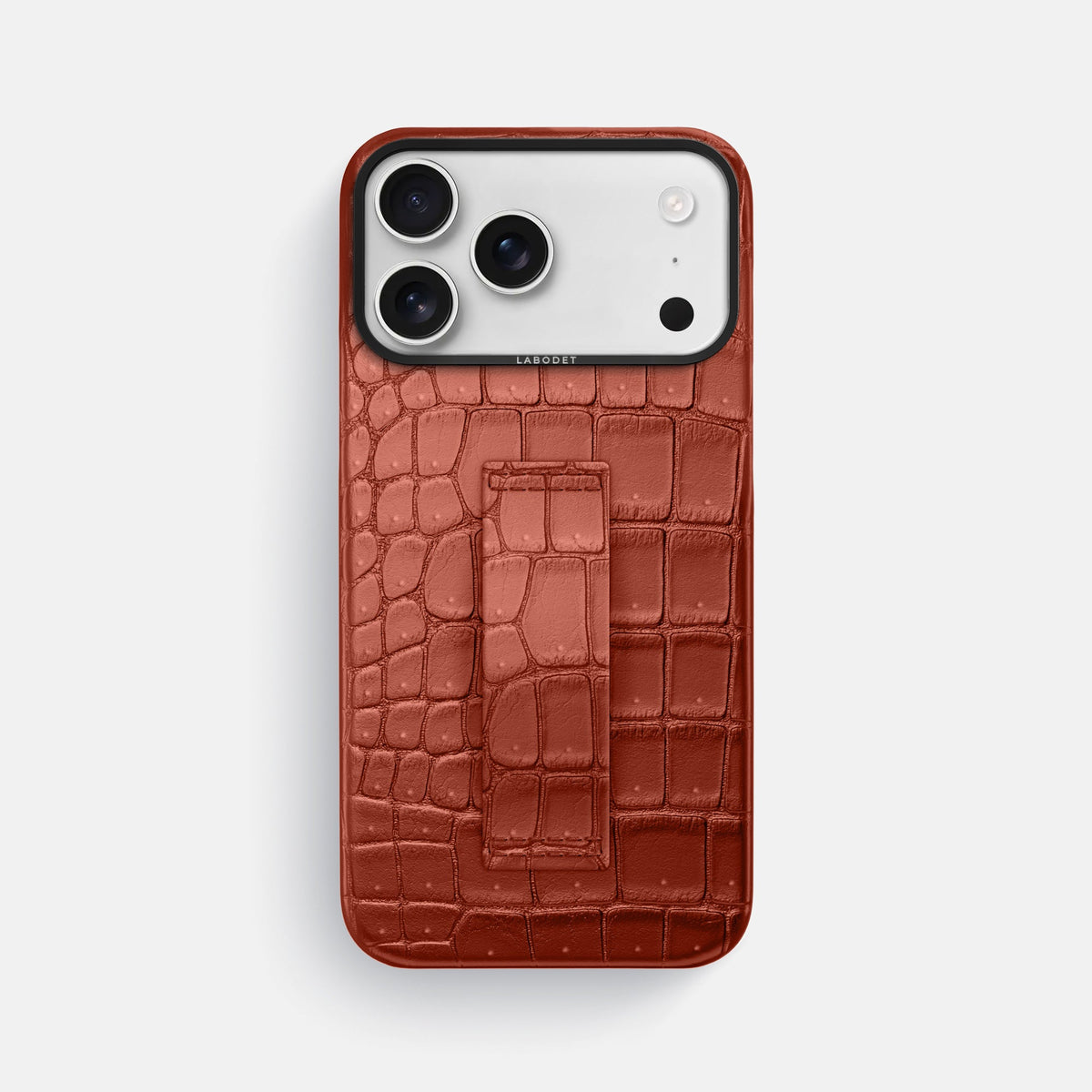 Finger Case For iPhone 18 Pro Max In Porosus Crocodile -1 | Mahogany-Brown-Black
