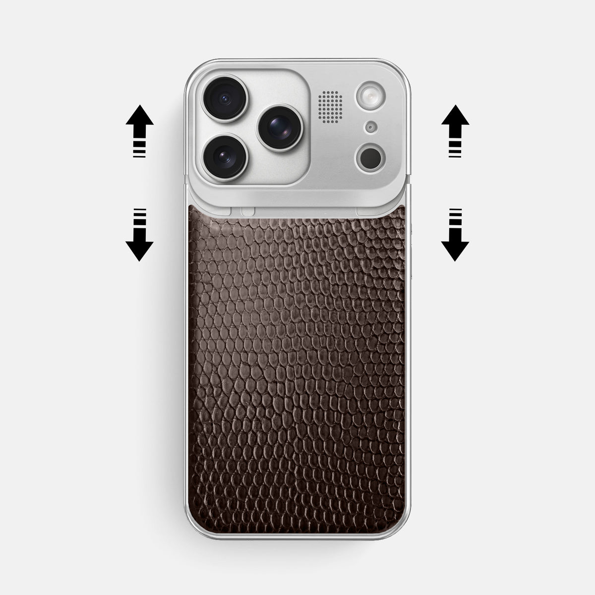 Metal Case For iPhone 17 Pro Max In Lizard -2 | Brown-Steel