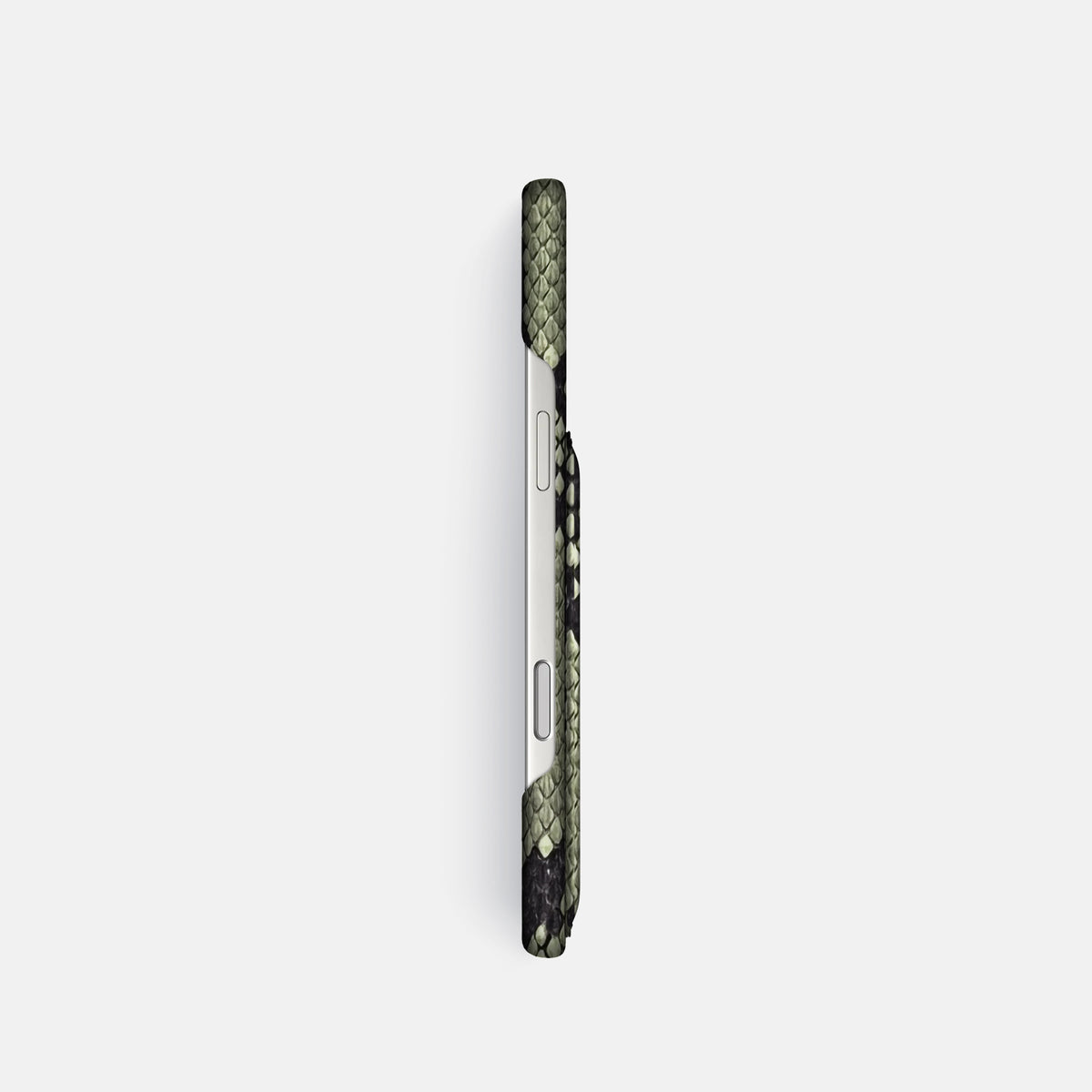 Slim Card Case For iPhone 17 Pro In Deluxe Python -3 | Army-Green