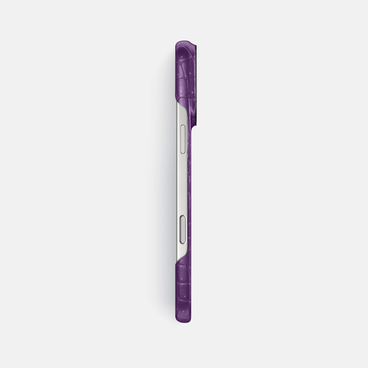 Classic Case For iPhone 17 Pro Max In Porosus Crocodile -3 | Purple-Black