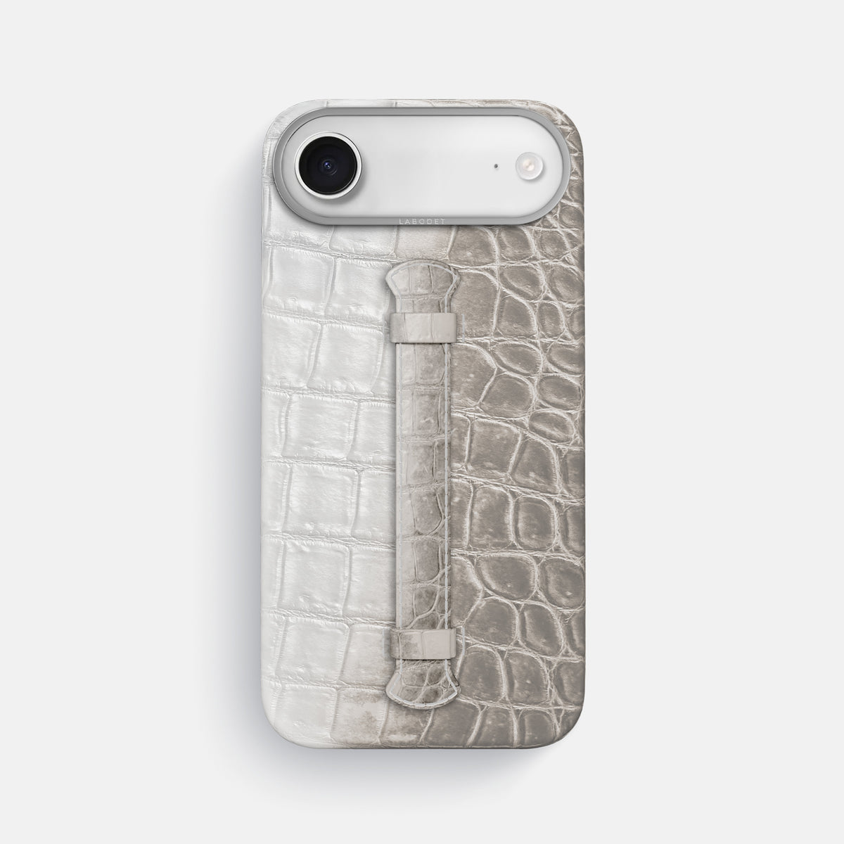 Center Handle For iPhone 17 Air In Himalayan Crocodile -1 | Grey-Steel