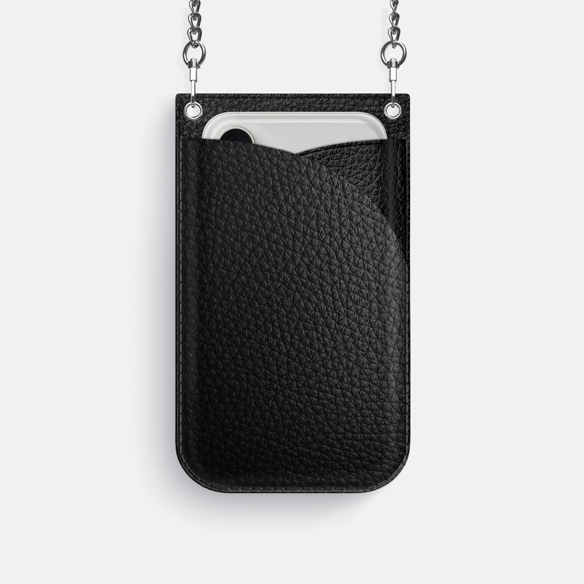 Crossbody Bag For iPhone 18 Pro In Calf -1 | Black-Steel
