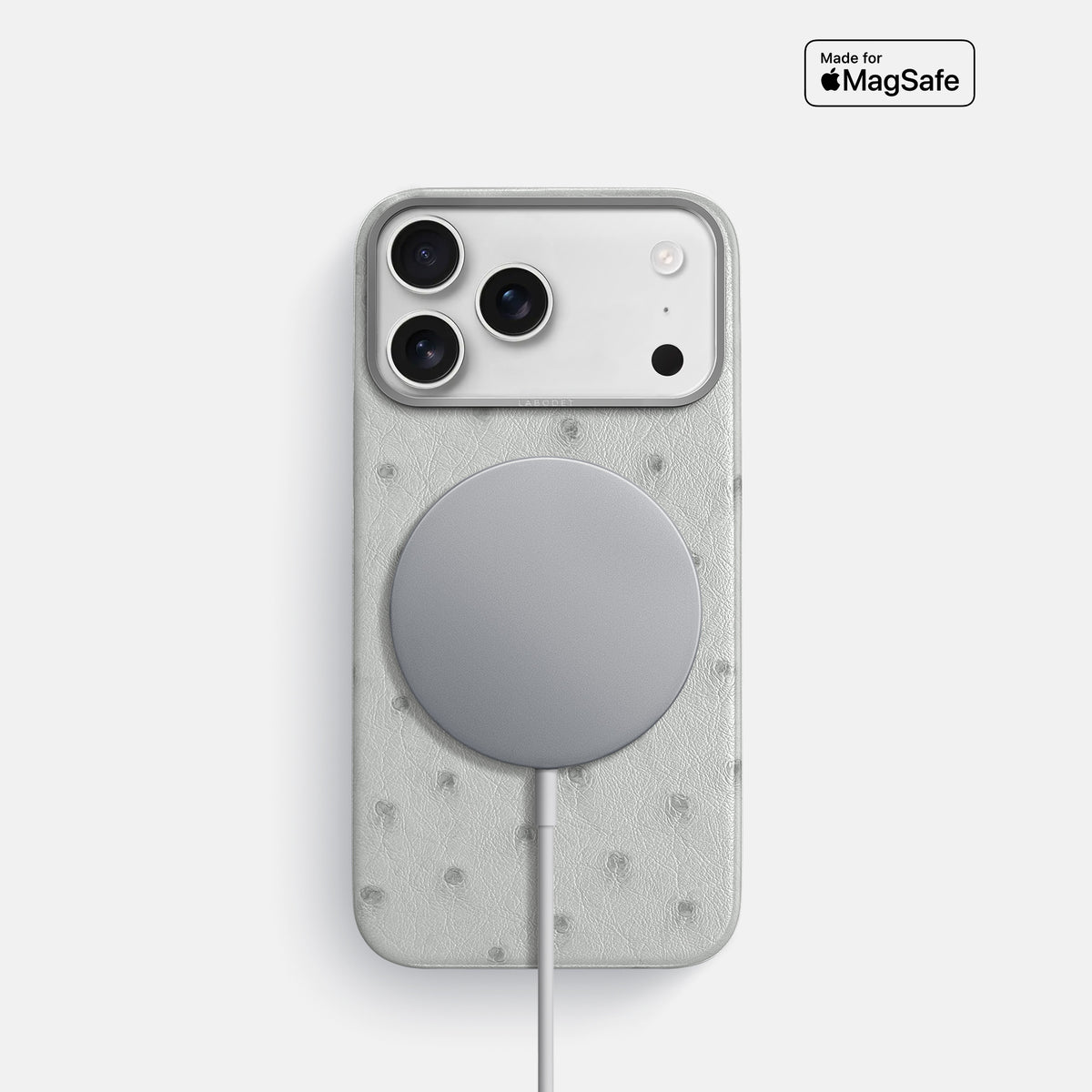 Classic Case For iPhone 17 Pro In Ostrich -5 | White-Steel