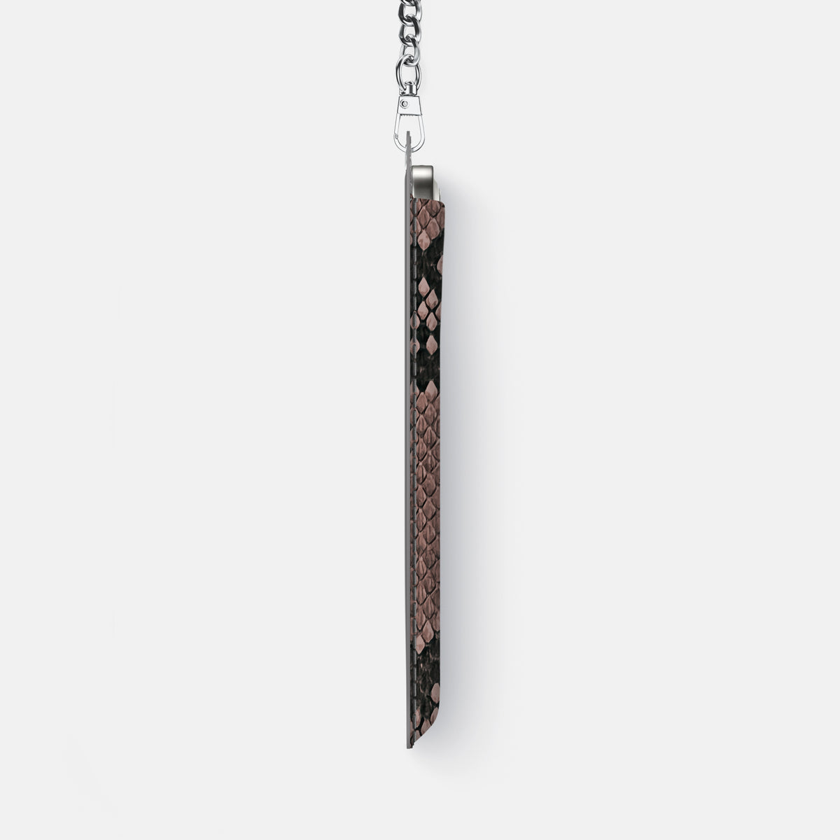 Crossbody Bag For iPhone 17 Air In Deluxe Python -4 | Mahogany-Brown-Steel