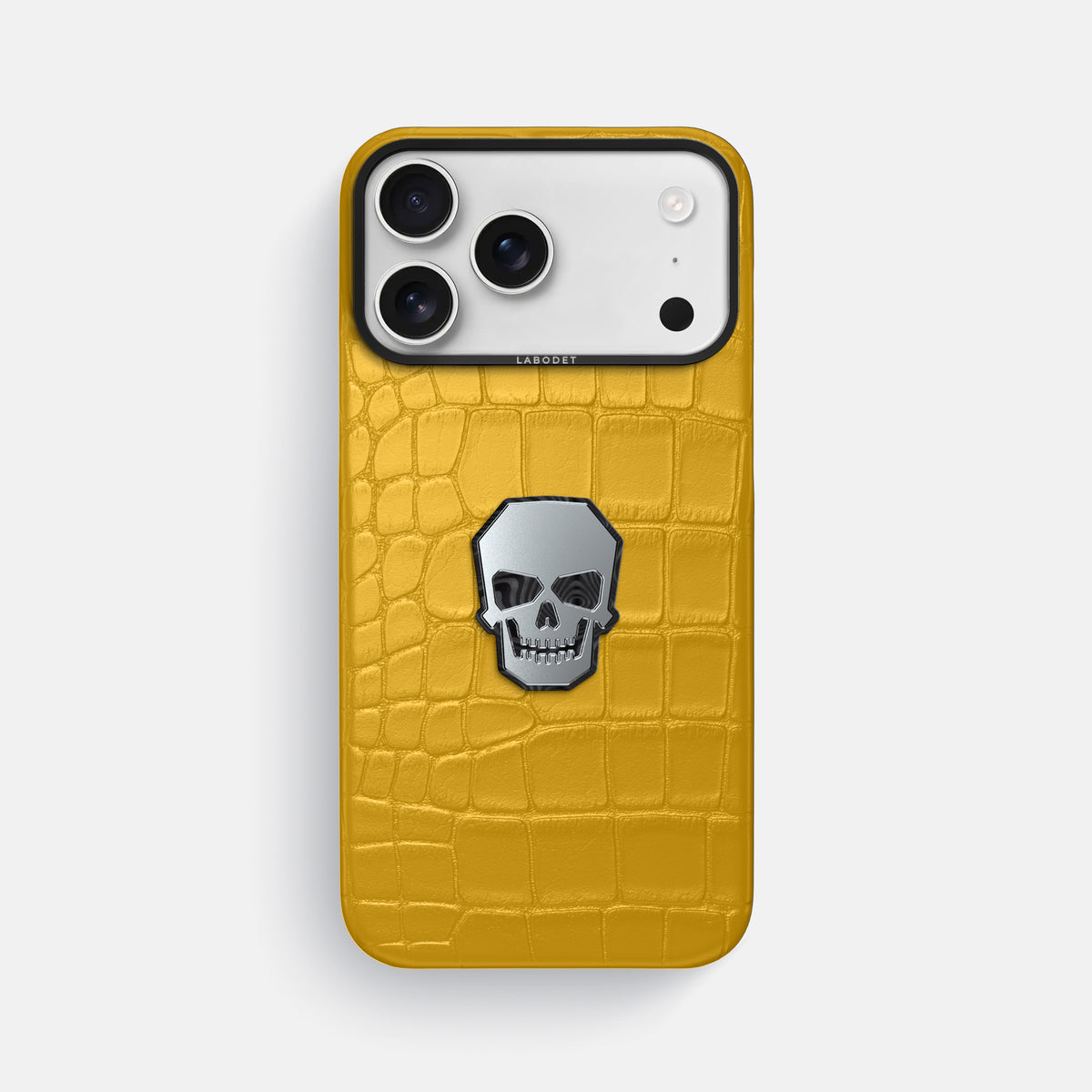Classic Case With Titanium Skull For iPhone 17 Pro Max In Alligator -1 | Yellow-Black