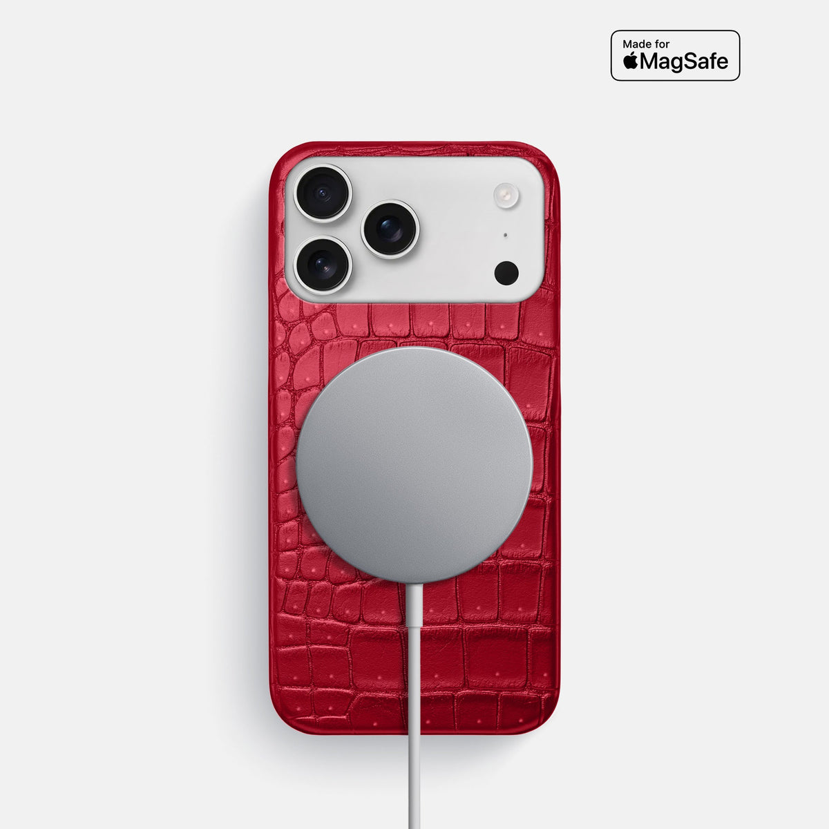 Slim Case For iPhone 18 Pro In Porosus Crocodile -5 | Burgundy