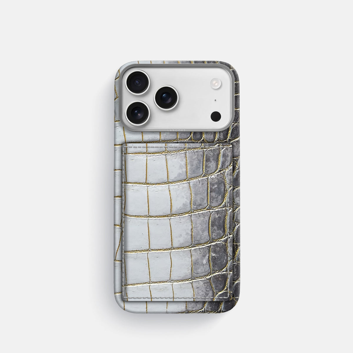 Bi-Fold Case For iPhone 18 Pro In Himalayan Crocodile -1 | Gold-Steel