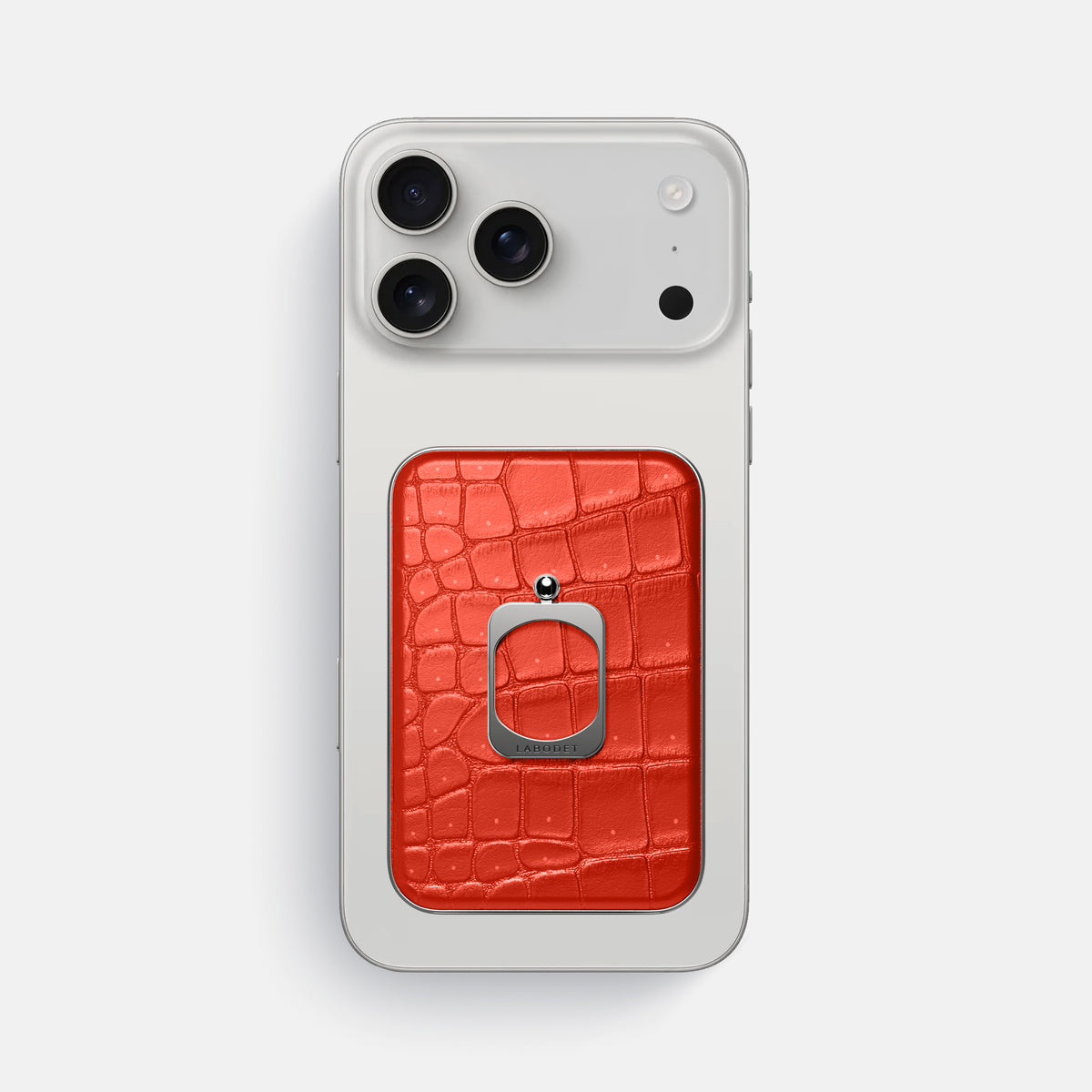 MagSafe Ring For iPhone 17 Pro Max In Porosus Crocodile -2 | Rust-Steel